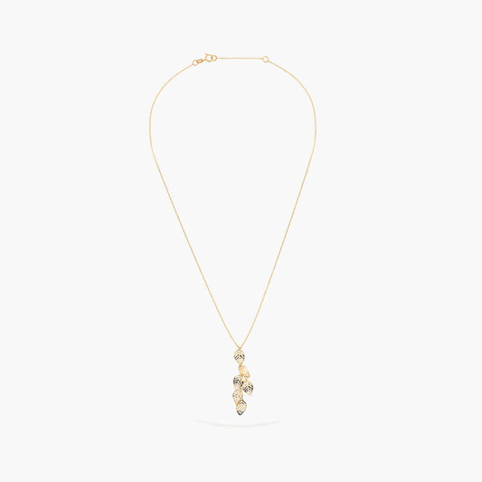 Collar hojas de oro 18K 44 mm