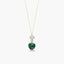 Collar corazón de oro 18K circonita verde 10 mm FEELINGS