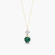 Collar corazón de oro 18K circonita verde 10 mm FEELINGS