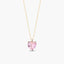 Collar corazón de oro 18K circonita rosa 6 mm FEELINGS