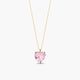 Collar corazón de oro 18K circonita rosa 6 mm FEELINGS