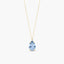 Collar lágrima de oro 18K circonita azul 7 mm