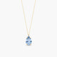 Collar lágrima de oro 18K circonita azul 7 mm