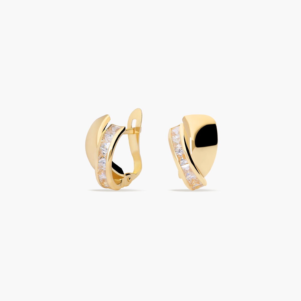 Pendientes de oro 18K circonitas 12 mm