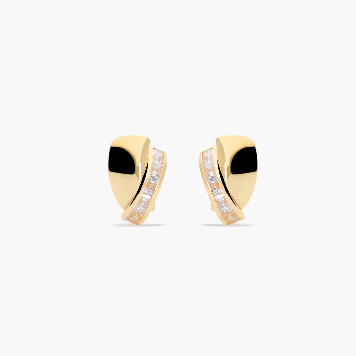 Pendientes de oro 18K circonitas 12 mm