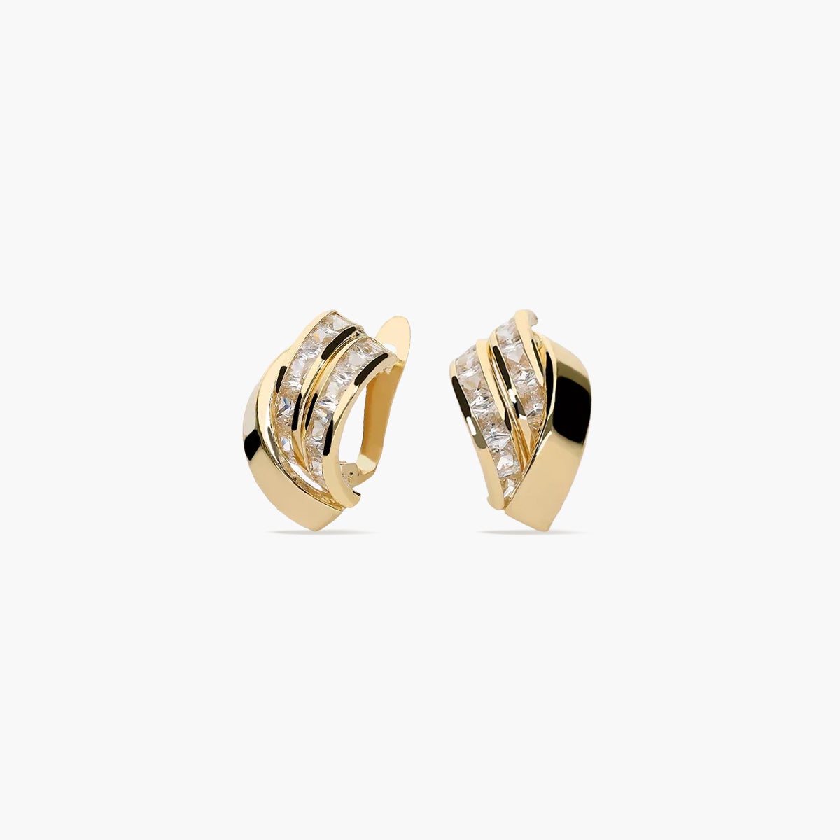 Pendientes de oro 18K circonitas bagué 14 mm