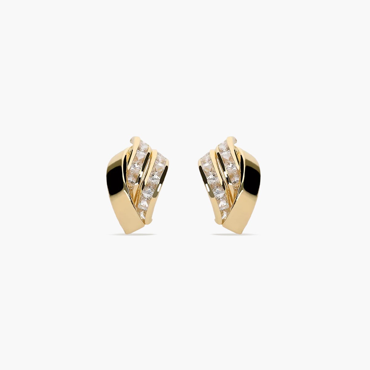 Pendientes de oro 18K circonitas bagué 14 mm