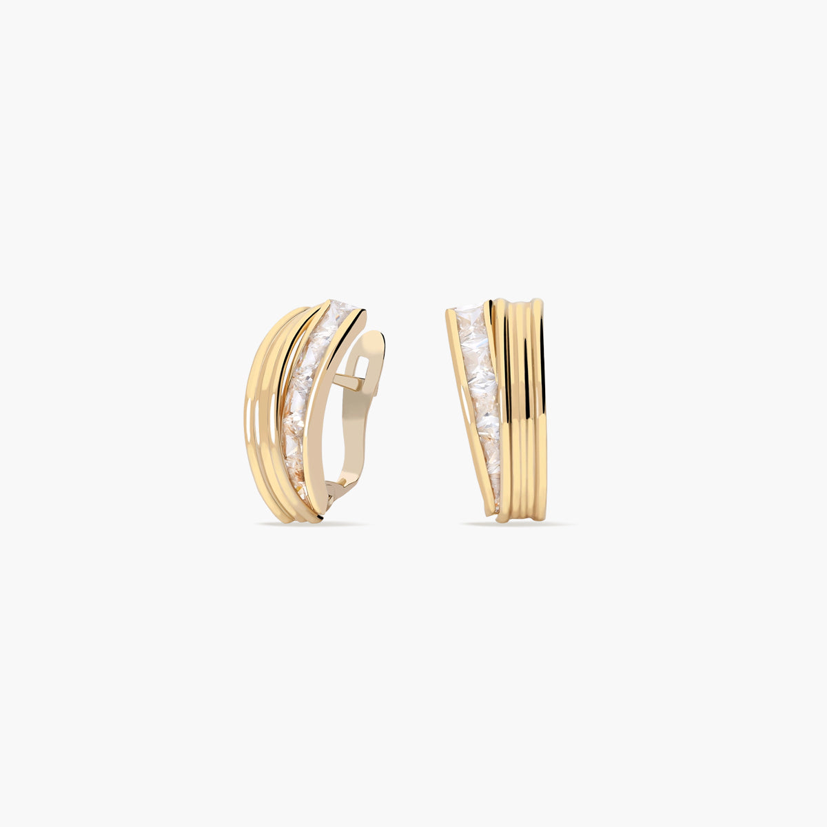 Pendientes de oro 18K circonitas bagué 15 mm