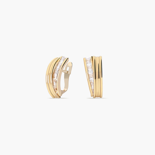 Pendientes de oro 18K circonitas bagué 15 mm