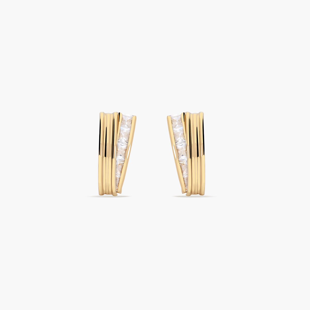 Pendientes de oro 18K circonitas bagué 15 mm