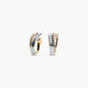 Pendientes de oro bicolor 18K circonitas bagué 15 mm