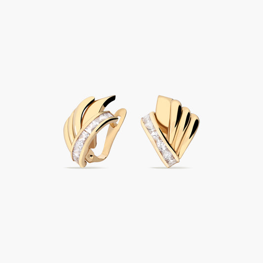 Pendientes de oro 18K circonitas bagué 15 mm