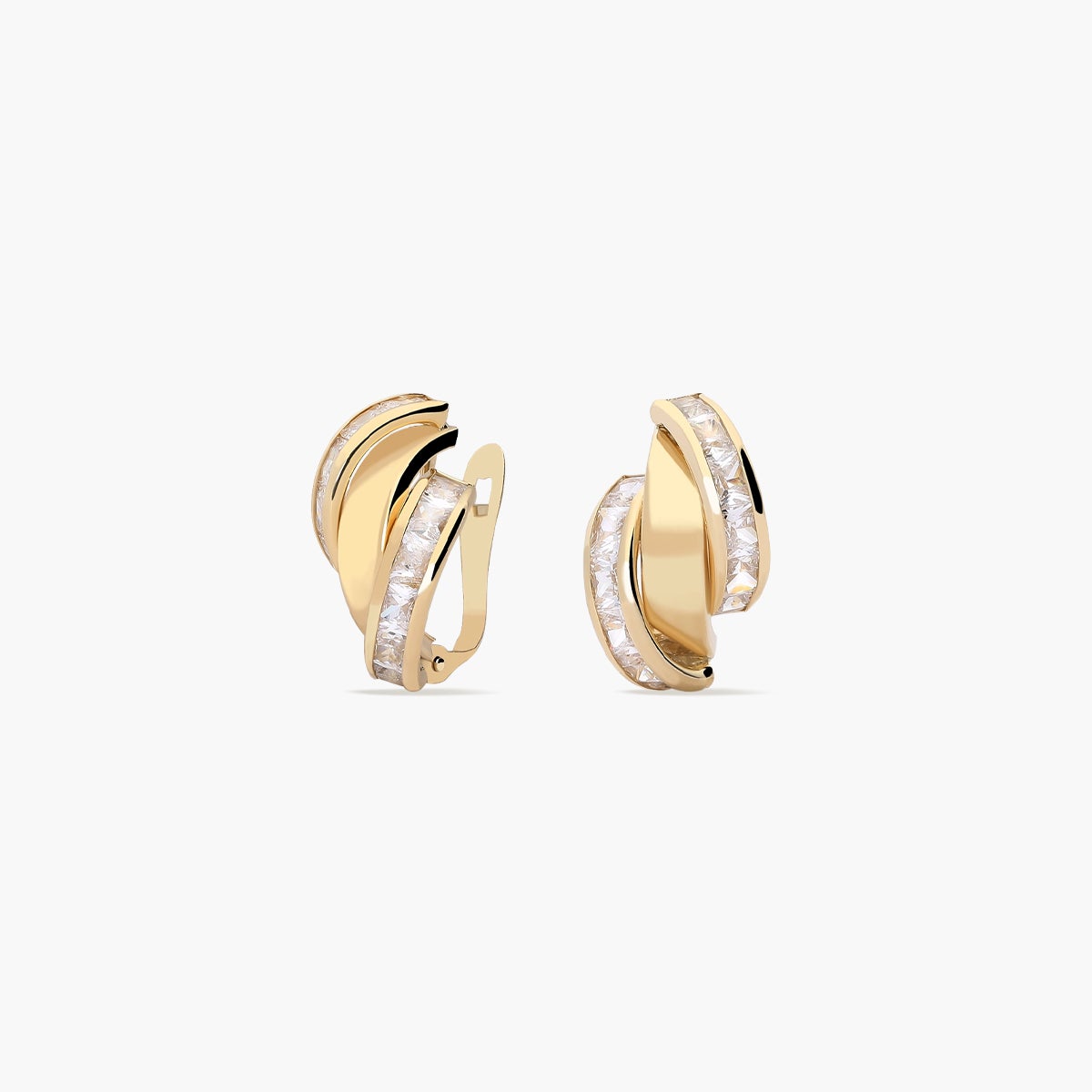 Pendientes de oro 18K circonitas bagué 14 mm