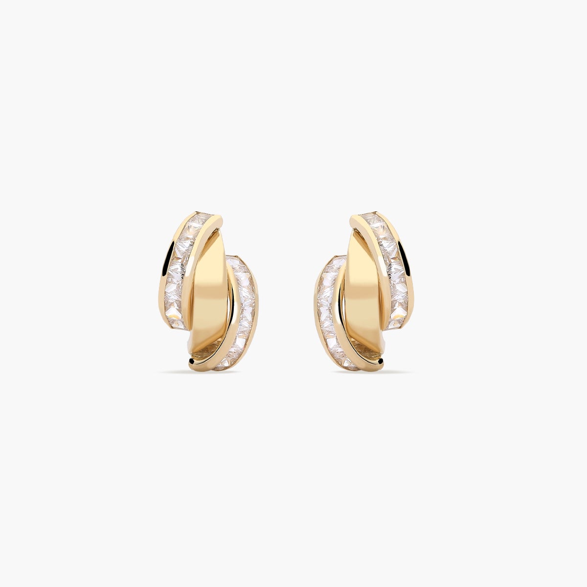 Pendientes de oro 18K circonitas bagué 14 mm
