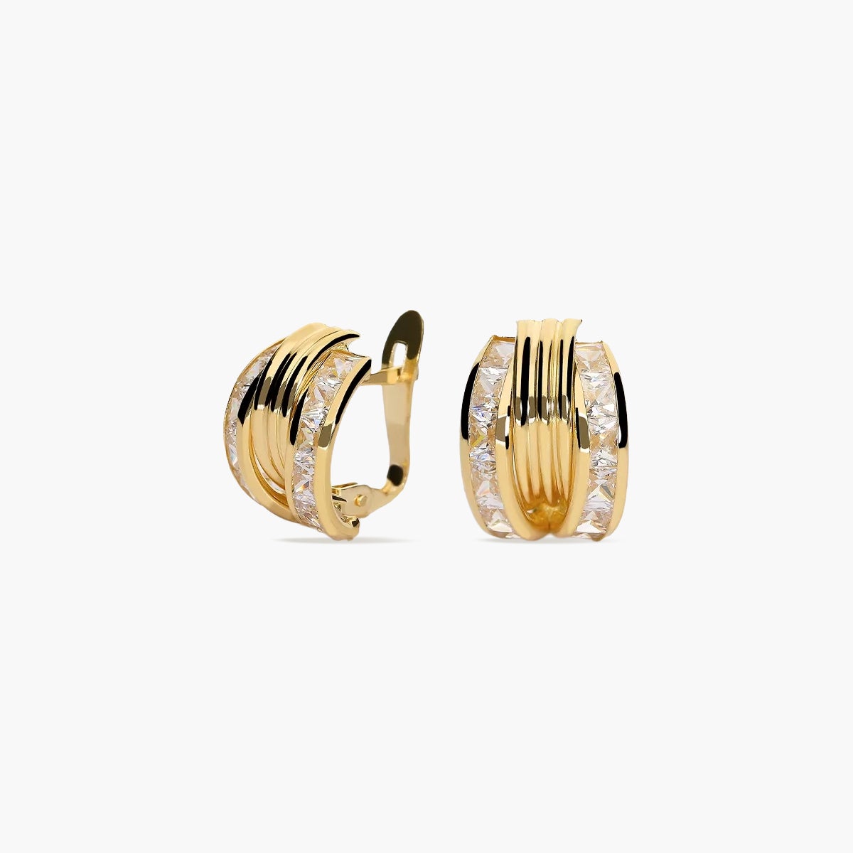 Pendientes de oro 18K circonitas bagué 12 mm