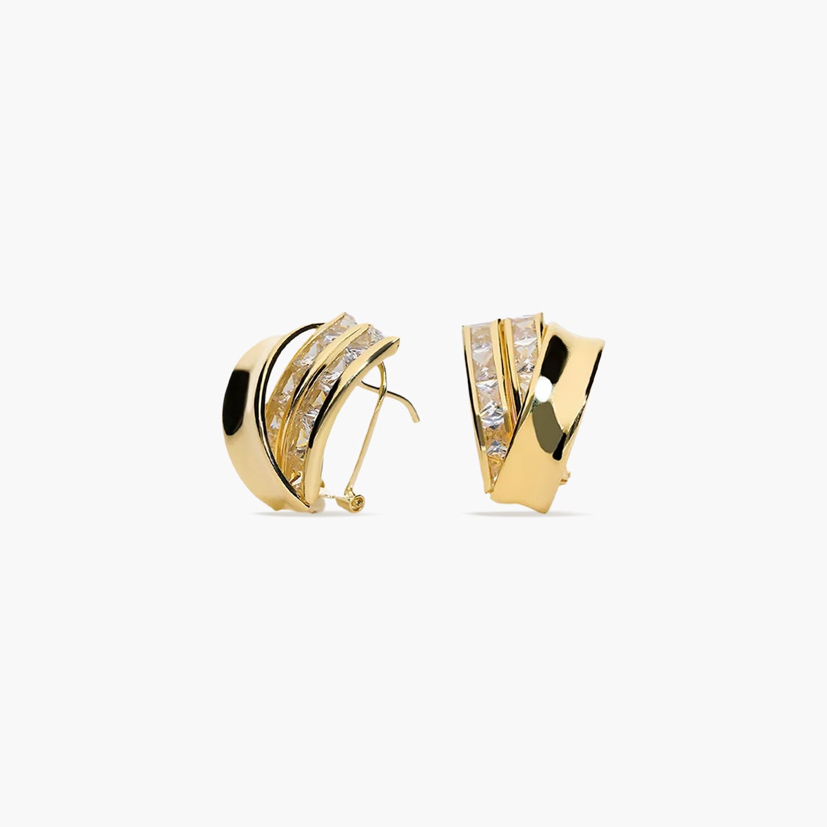 Pendientes de oro 18K circonitas bagué 16 mm