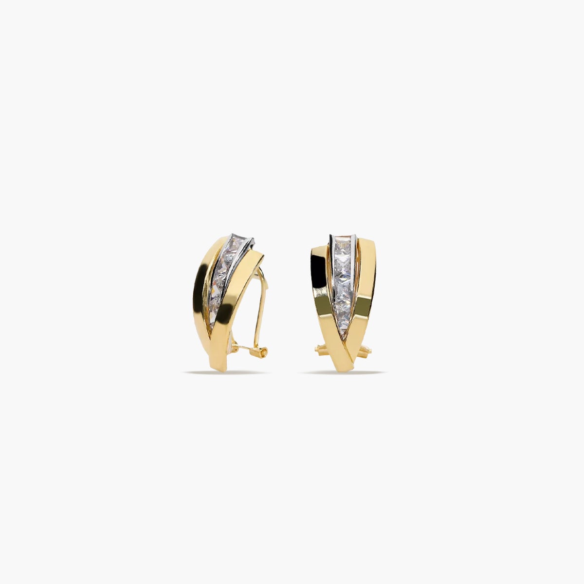 Pendientes de oro 18K circonitas bagué 17 mm