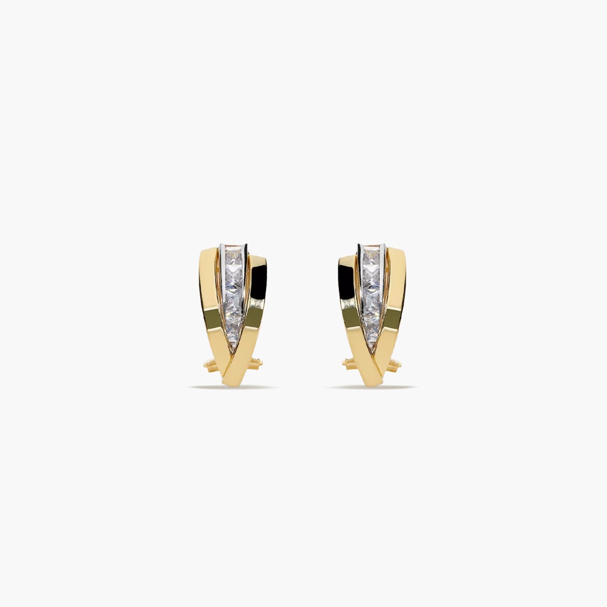 Pendientes de oro 18K circonitas bagué 17 mm