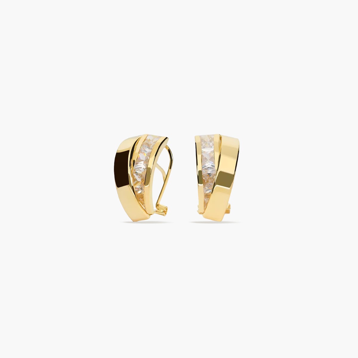 Pendientes de oro 18K circonitas bagué 16 mm