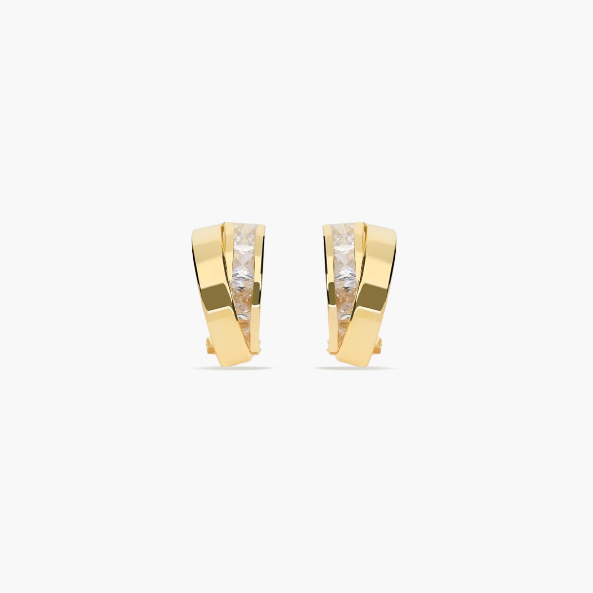 Pendientes de oro 18K circonitas bagué 16 mm