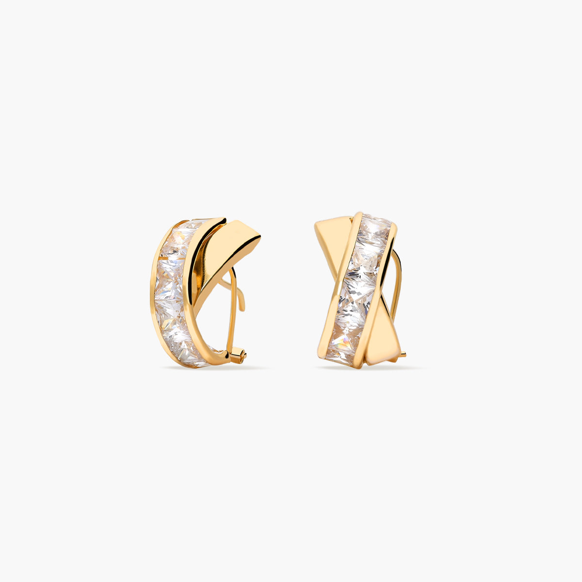 Pendientes de oro 18K circonitas bagué 15 mm