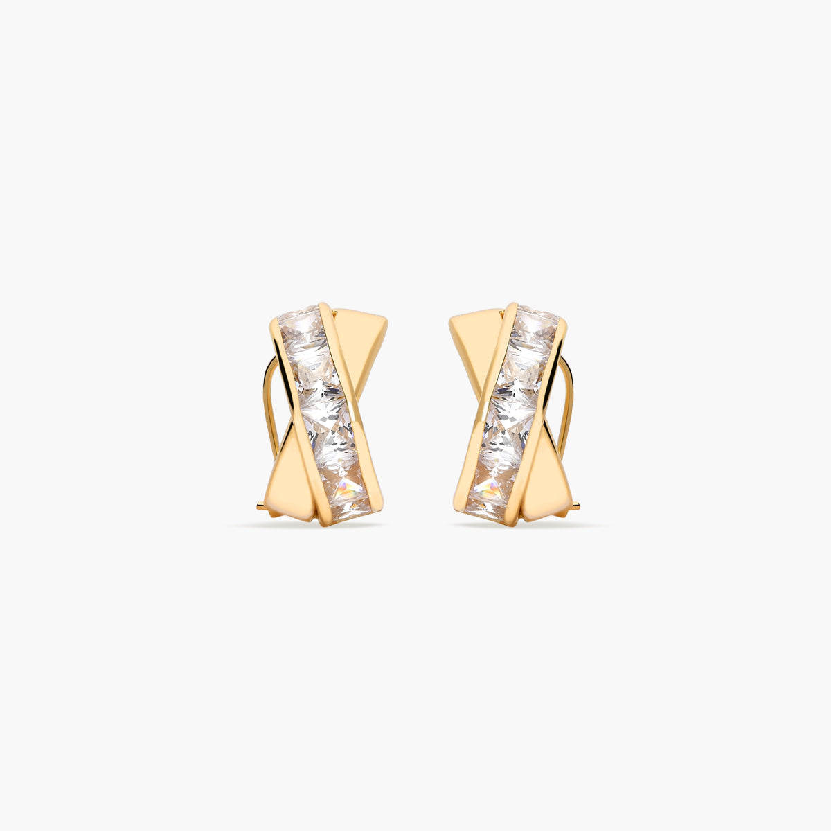 Pendientes de oro 18K circonitas bagué 15 mm