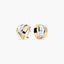 Pendientes de oro bicolor 18K circonitas bagué 14 mm