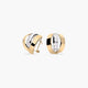 Pendientes de oro bicolor 18K circonitas bagué 14 mm