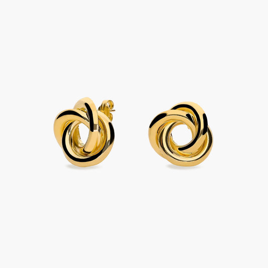 Pendientes de oro 18K triple nudo 17 mm