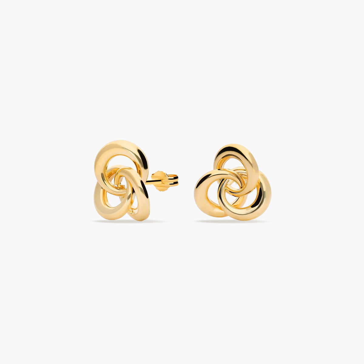 Pendientes de oro 18K triple nudo 13 mm