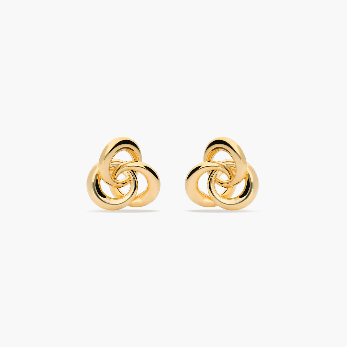 Pendientes de oro 18K triple nudo 13 mm