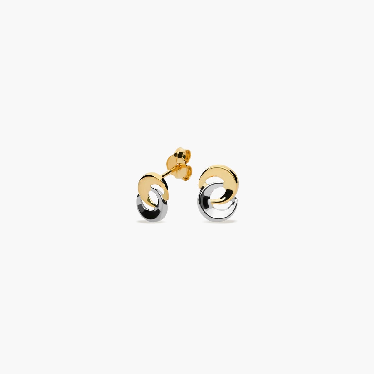 Pendientes doble círculo de oro 18K 8 mm