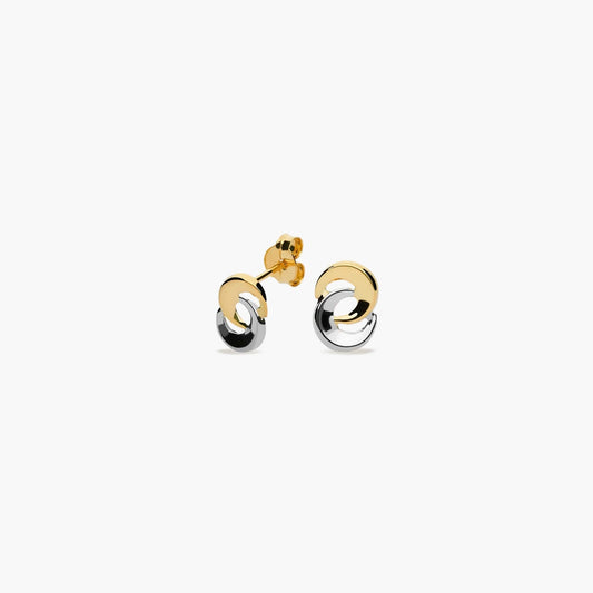 Pendientes doble círculo de oro 18K 8 mm