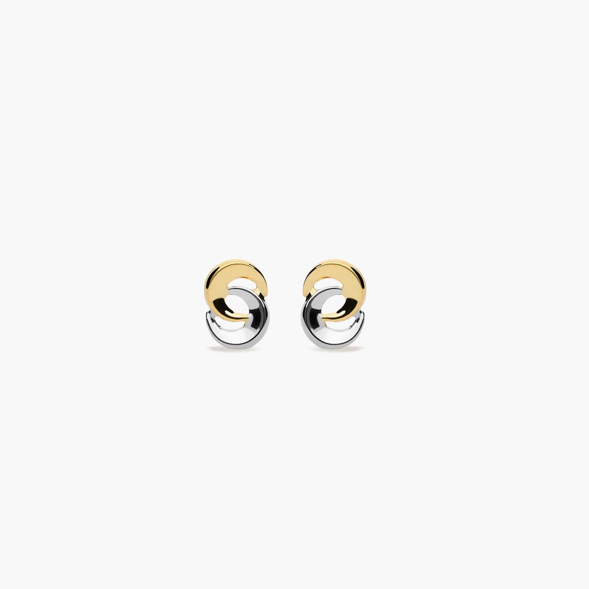 Pendientes doble círculo de oro 18K 8 mm