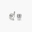 Pendientes de oro blanco 18K circonitas tipo cinquillo 12 mm