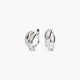 Pendientes de oro blanco 18K circonitas tipo cinquillo 14 mm