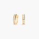 Pendientes de oro 18K circonitas tipo cinquillo 14 mm