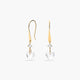 Pendientes largos corazón de oro 18K circonitas 27 mm