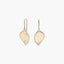Pendientes largos hoja de oro bicolor 18K 32 mm