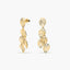 Pendientes largos hojas de oro 18K 35 mm