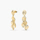 Pendientes largos hojas de oro 18K 35 mm