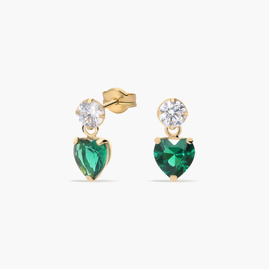 Pendientes largos hojas de oro 18K 35 mm FEELINGS