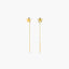 Pendientes largos estrella de oro 18K 50 mm