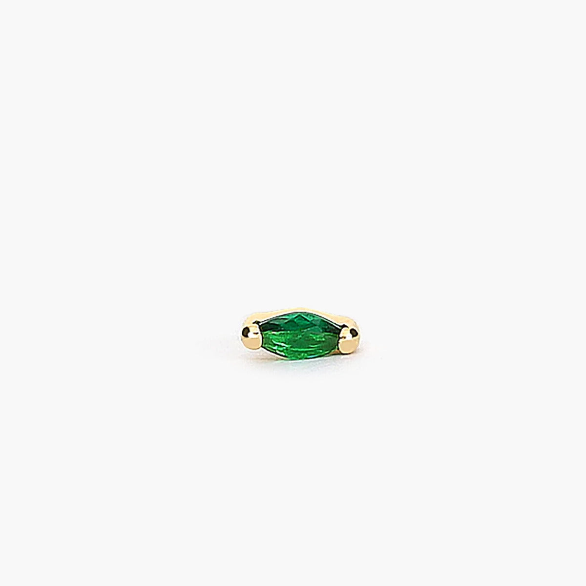 Piercing de oreja de oro 18K circonita verde 4 mm