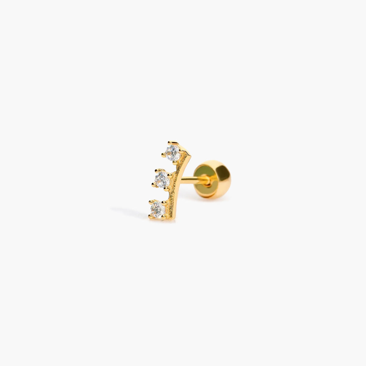 Piercing de oreja de oro 18K circonitas 7 mm
