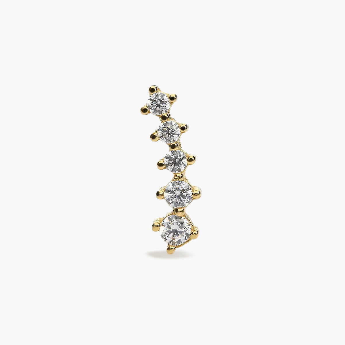 Piercing de oreja de oro 18K circonitas 10 mm
