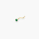 Piercing de nariz de oro 18K circonita verde 10 mm