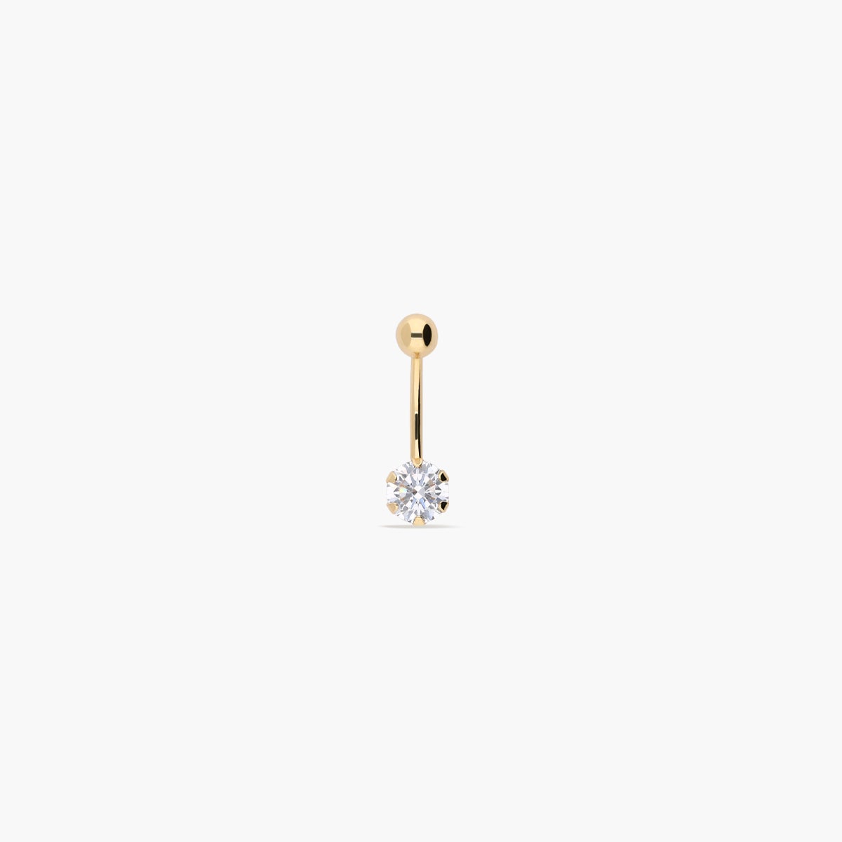 Piercing de ombligo de oro 18K circonita 20 mm