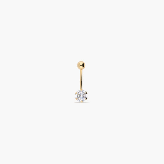 Piercing de ombligo de oro 18K circonita 20 mm