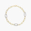 Pulsera de oro bicolor 18K eslabón anillas oval 19 cm